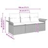vidaXL Sofa Set with Cushion 3 pcs Grey Poly Rattan