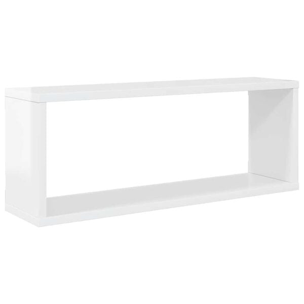 vidaXL Wall Cube Shelf 4 pcs High Gloss White 60x15x23 cm Engineered Wood