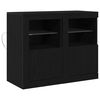 vidaXL LED Sideboard 2 pcs 41 x 37 x 67 cm Engineered Wood Black Oak