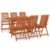 vidaXL 7 Piece Garden Dining Set Solid Wood Eucalyptus