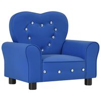 vidaXL Children Sofa Blue Faux Leather