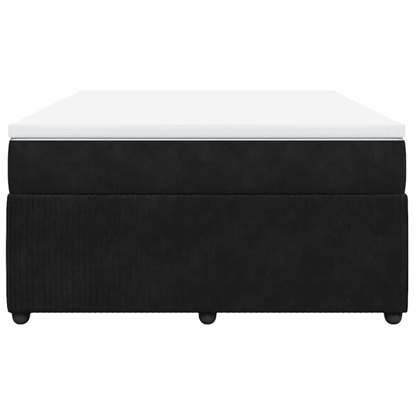 vidaXL Box Spring Bed with Mattress Black Double Velvet