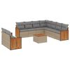 vidaXL 10 Piece Garden Sofa Set with Cushions Beige Poly Rattan