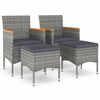 vidaXL Garden Chair And Stool | Set of 4 | Grey