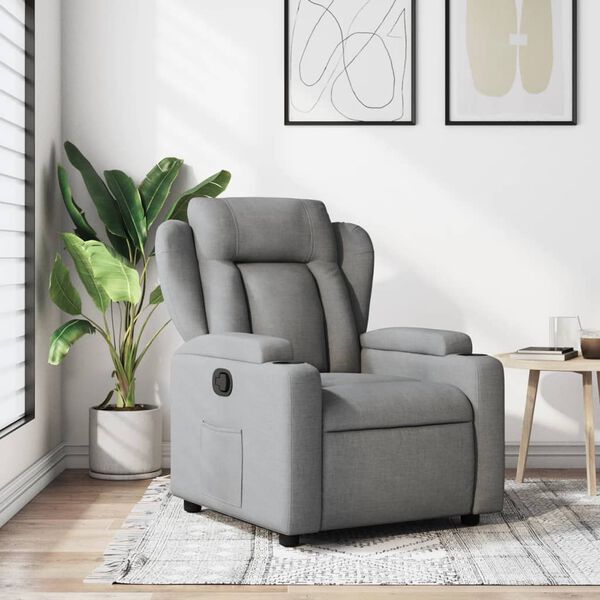 vidaXL Recliner Chair Light Grey Fabric