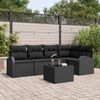vidaXL Sofa Set with Cushion with Storage 6 pcs Black Poly Rattan