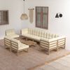 vidaXL 10 Piece Garden Lounge Set with Cushions Solid Pinewood