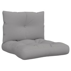 vidaXL Pallet Cushions 2 pcs Grey Fabric