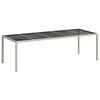 vidaXL Garden Table | White | Poly Rattan | Large | Adjustable Feet