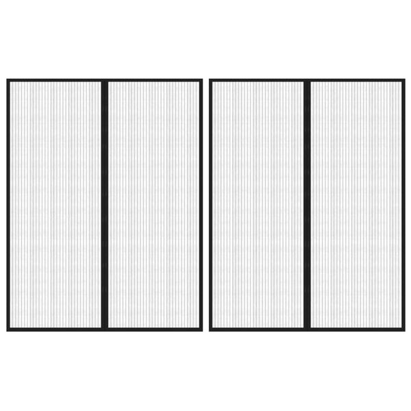 vidaXL Insect Door Curtains 2 pcs with Magnet Blocks Black 230x160 cm