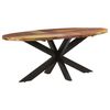 vidaXL Dining Table Oval 200x100x75 cm Solid Reclaimed Wood