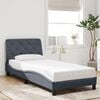 vidaXL Bed Frame with LED without Mattress Dark Grey 90x190 cm Velvet