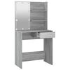 vidaXL Dressing Table with LED Grey Sonoma 74.5x40x141 cm