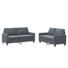 vidaXL 2 Piece Sofa Set with Cushions Dark Grey Velvet