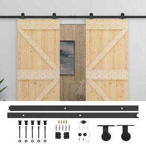 vidaXL Sliding Door 2 pcs 80 x 210 cm Solid Pine Wood