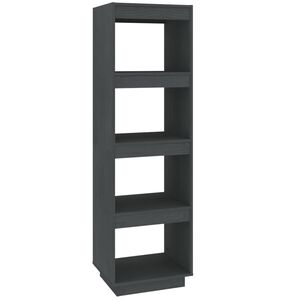 vidaXL Book Cabinet/Room Divider Grey 40x35x135 cm Solid Wood Pine