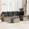vidaXL 6 Piece Garden Sofa Set with Cushions Grey Poly Rattan