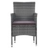 vidaXL 3 Piece Garden Dining Set Poly Rattan Grey