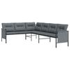 vidaXL Garden Corner Sofa Anthracite Steel and Textilene