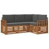 vidaXL Outdoor Sofa Set 4 pcs Natural and Anthracite Polyester