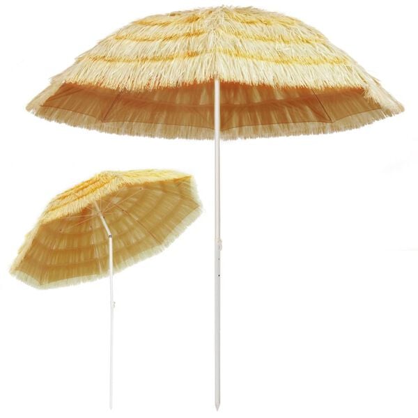 vidaXL Beach Parasol Natural 240 cm Hawaii Style
