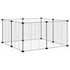 vidaXL 8-Panel Pet Cage Black 35x35 cm Steel