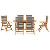vidaXL Garden Dining Set Folding 7 pcs Grey Solid Acacia Wood