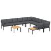 vidaXL 7 Piece Garden Sofa Set with Cushions Black Aluminium