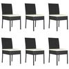 vidaXL 7 Piece Garden Dining Set Poly Rattan Black