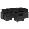 vidaXL 7 Piece Garden Sofa Set with Cushions Black Poly Rattan