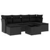 vidaXL 7 Piece Garden Sofa Set with Cushions Black Poly Rattan