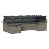 vidaXL Garden Sofa Set with Cushion 6 pcs Grey Poly rattan