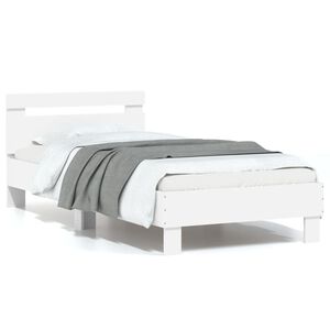 vidaXL Bed Frame without Mattress with Headboard White 90x190 cm