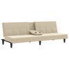vidaXL Sofa Bed with Cup Holders Cream Fabric