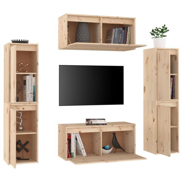 vidaXL TV Cabinets 6 pcs Solid Wood Pine