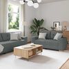 vidaXL Sofa 3 pcs Dark Grey 221 x 80 x 80 cm Fabric