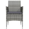 vidaXL 3 Piece Garden Dining Set with Cushions Grey and Black