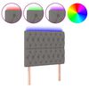 vidaXL LED Headboard Dark Grey 100x7x118/128 cm Fabric