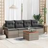 vidaXL Garden Sofa Set with Cushion 5 pcs Grey Poly Rattan