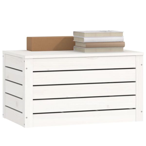 vidaXL Storage Box White 59.5x36.5x33 cm Solid Wood Pine