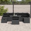 vidaXL Garden Sofa Set with Cushion 8 pcs Black Poly rattan
