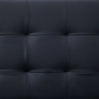 vidaXL L-shaped Sofa Bed Black Faux Leather