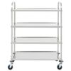 vidaXL 4-Tier Kitchen Trolley 107x55x125 cm Stainless Steel