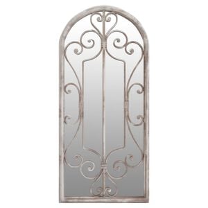 vidaXL Garden Mirror | Sand | Iron, Glass | Medium | Decorative Inlays