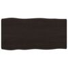 vidaXL Table Top Dark Brown 80x40x2 cm Treated Solid Wood Oak Live Edge