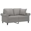 vidaXL 2-Seater Sofa with Pillows&Cushions Dark Grey 120 cm Fabric