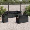 vidaXL 8 Piece Garden Sofa Set with Cushions Black Poly Rattan