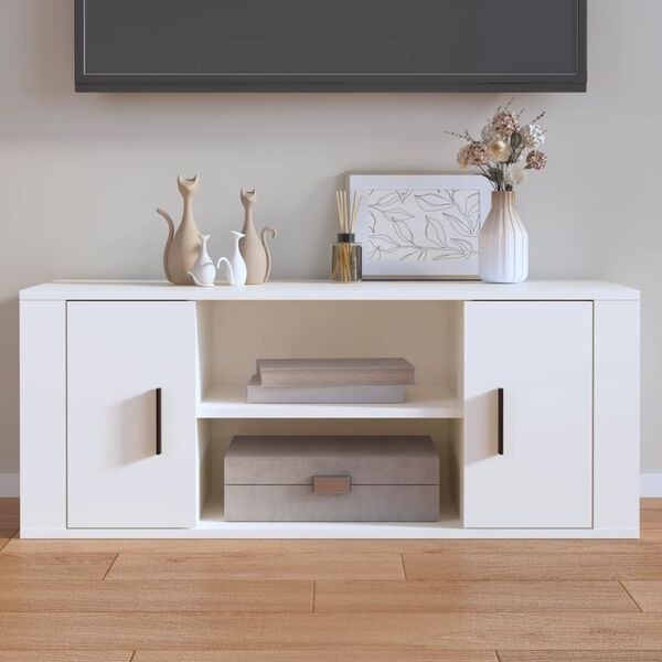 vidaXL TV Cabinet White 100x35x40 cm Engineered Wood