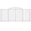 vidaXL Arched Gabion Baskets 5 pcs 300x50x120/140 cm Galvanised Iron