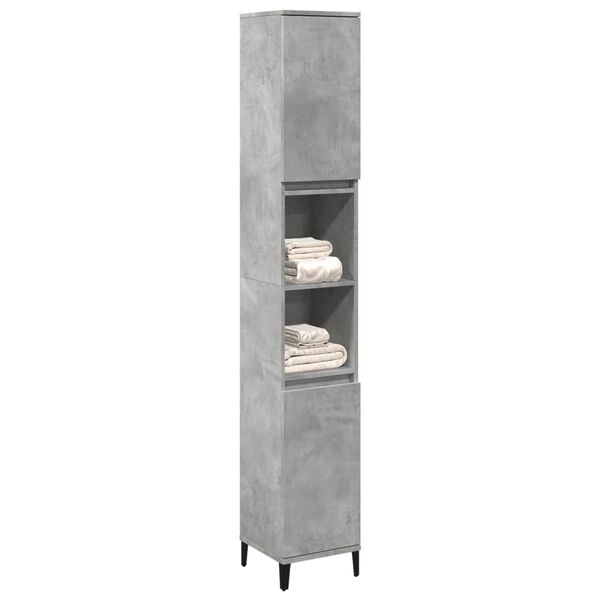 vidaXL Bathroom Cabinet Concrete Grey 30x30x190 cm Engineered Wood